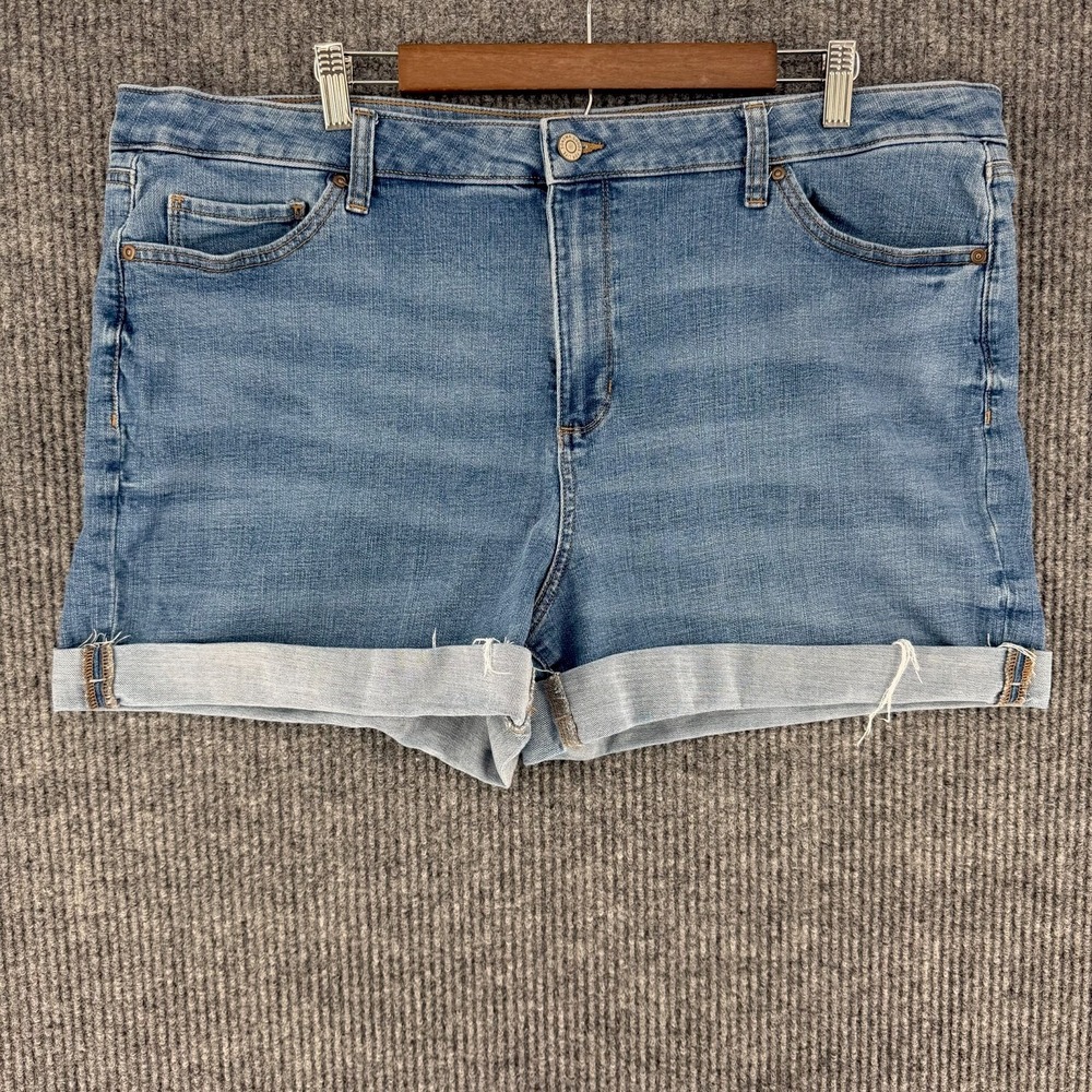 Sonoma high rise denim shorts cuffed womens 20W 2X plus size medium wash boho